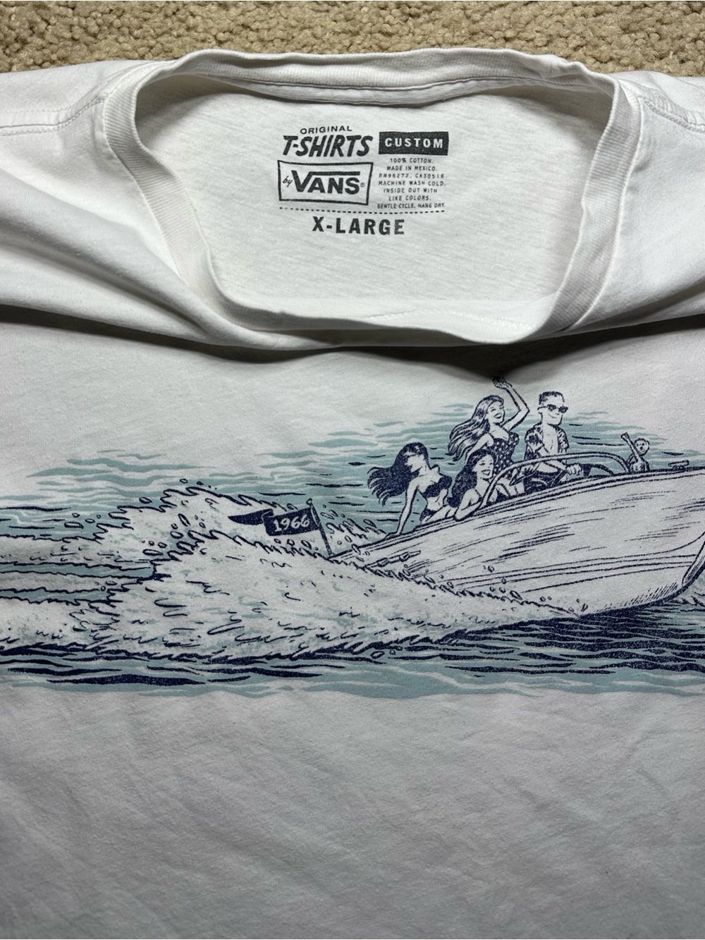 Vans Original White T-shirt Men Size XL - Picture 7 of 9